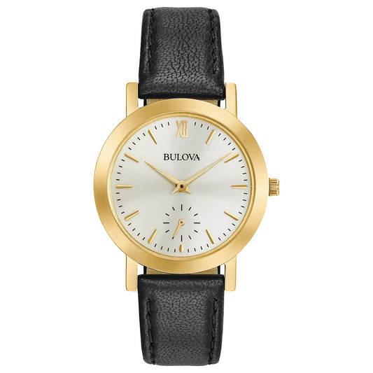Bulova Classic Gold-Tone Leather Watch 97L159