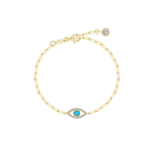 Evil Eye Paperclip Bracelet