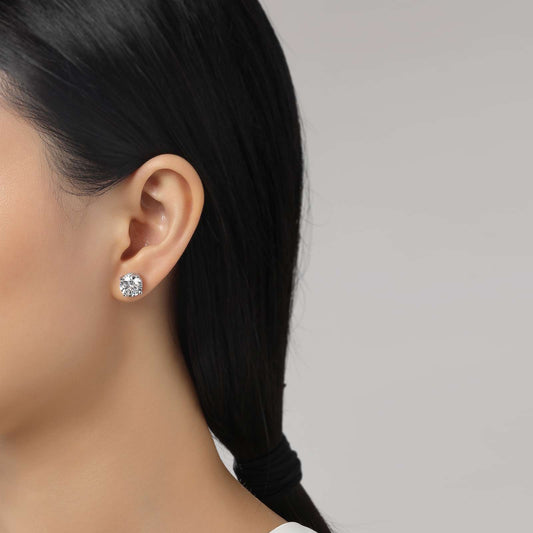5.5 CTW Solitaire Stud Earrings