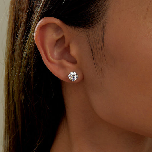8 CTW Solitaire Stud Earrings