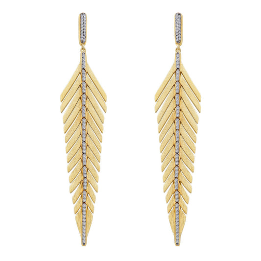 Elegant Feather Drop Earrings