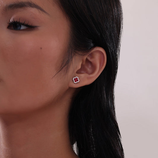 0.4 CTW Halo Stud Earrings