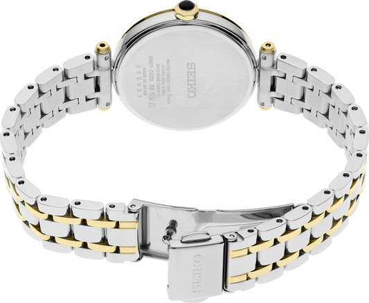 Seiko Diamonds Collection Two Tone MOP Dial Quartz 29mm Ladies Watch HGH007