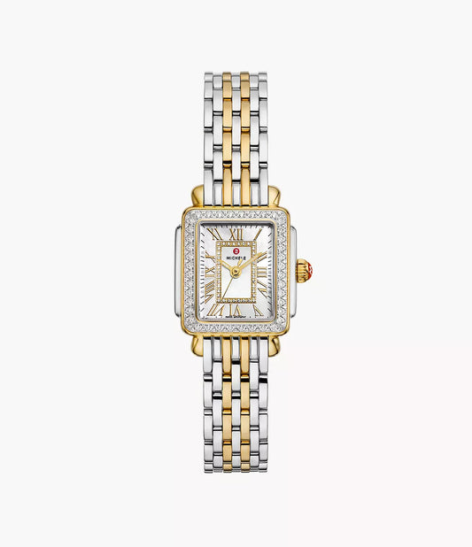 Michele Deco Madison Mini Diamond Two-Tone 18K Gold-Plated Watch MWW06D000172