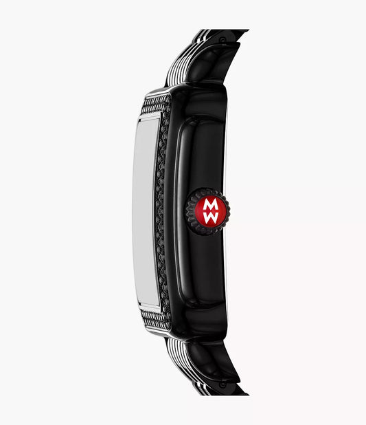 Michele Deco Madison Mid Noir Stainless Steel Diamond Watch MWW06G000042