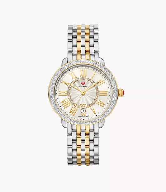 Michele Serein Mid Two-Tone 18K Gold-Plated Diamond Watch MWW21B000138