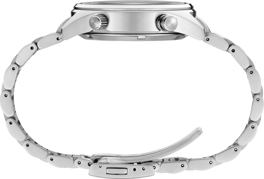 Seiko Speedtimer Solar Chronograph White and Black Dial 42mm Men's Watch SFJ001