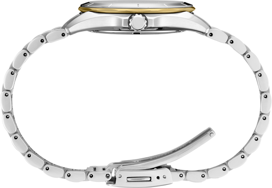 Seiko Prospex Two Tone Diamond Markers Blue Dial 34mm Quartz Ladies' Watch SUR620
