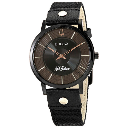 Bulova Quartz Woodgrain Dial Men's Watch 98A222
