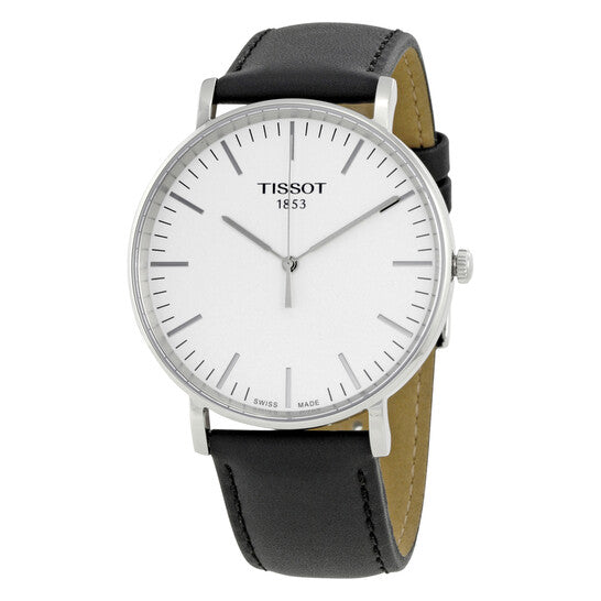 Silver Dial Black Leather Men's Watch T1096101603100 – Hislon Jewelers