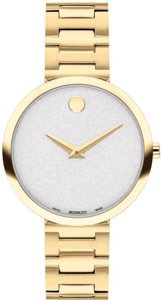 Movado Museum Classic White Dial Gold Steel Women's Watch 0607519