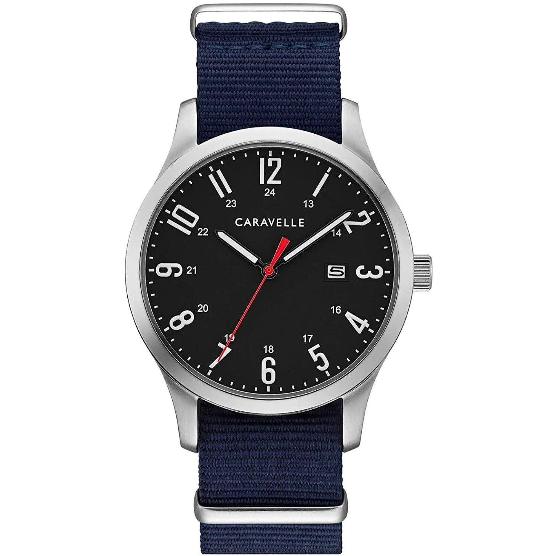 Caravelle Bulova Men's Blue Fabric Watch 43B160