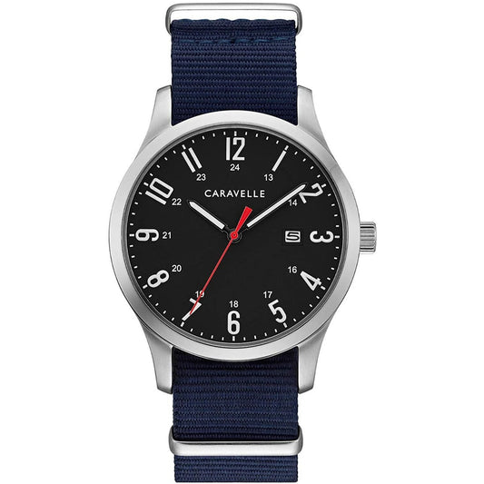 Caravelle Bulova Men's Blue Fabric Watch 43B160