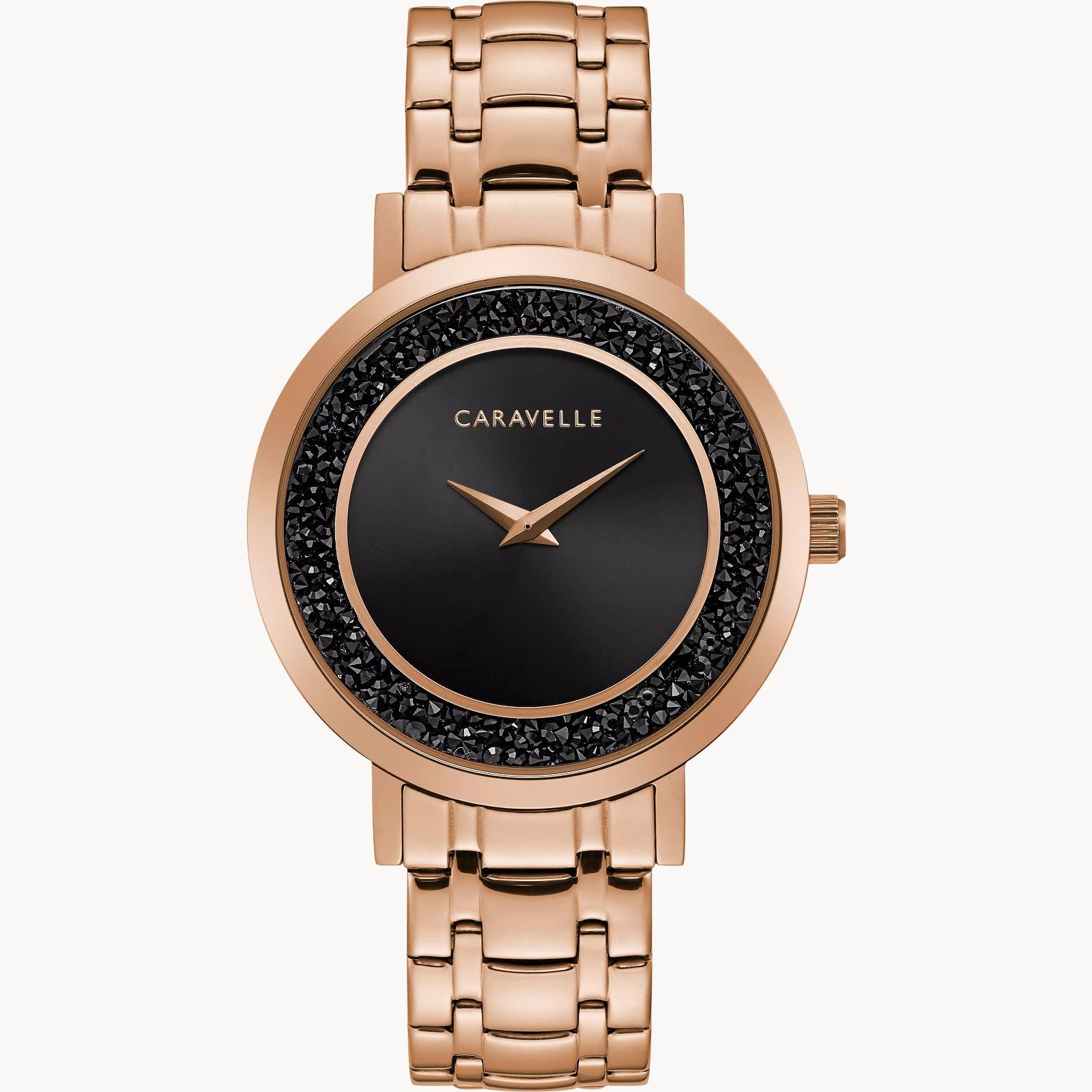 Caravelle by Bulova Modern Black Dial Women’s Stainless Steel Watch 44L252