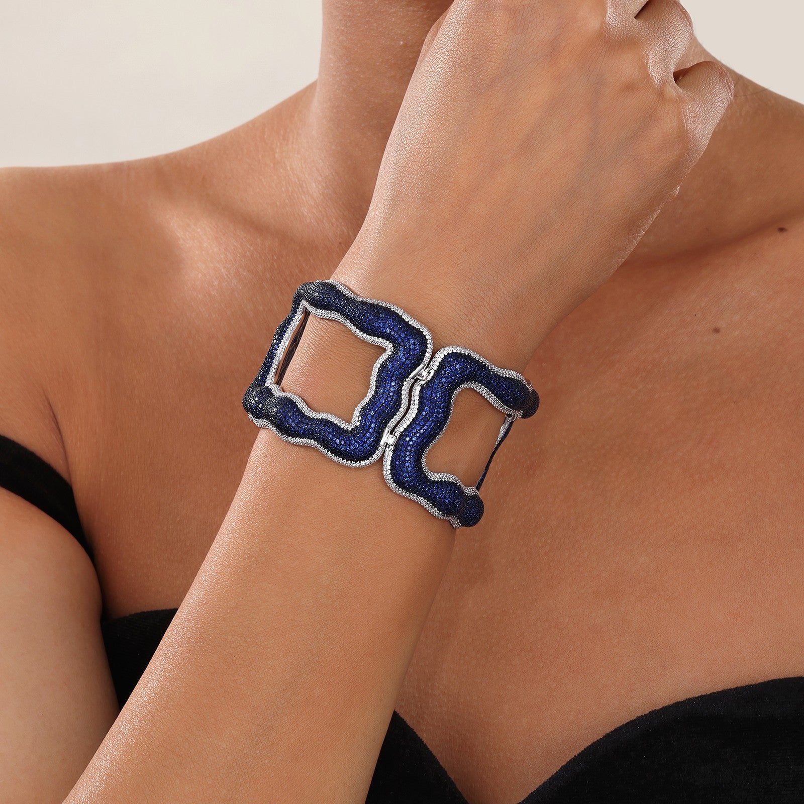Statement Blue Bangle Bracelet