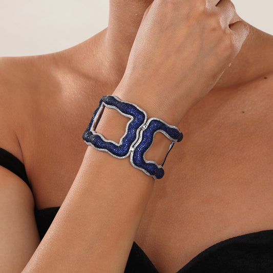 Statement Blue Bangle Bracelet