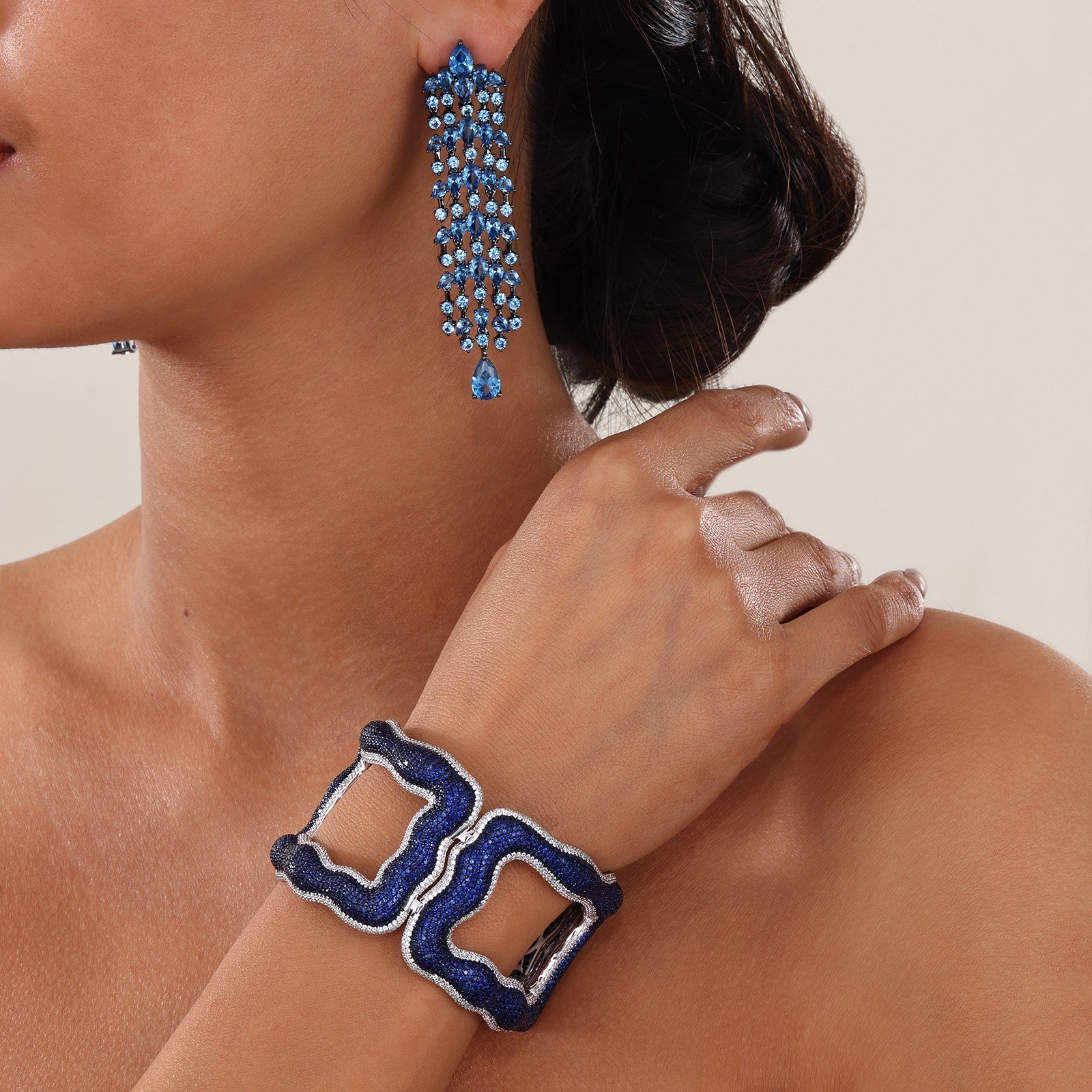 Statement Blue Bangle Bracelet