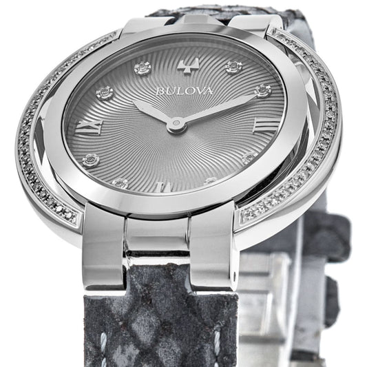 Bulova Rubaiyat Quartz Diamond Grey Dial Watch 96R218