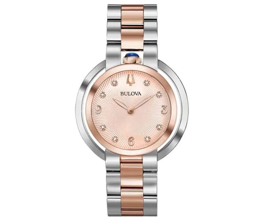 Bulova Rubaiyat Diamond Rose Gold-Tone Dial Women’s Watch 98P174