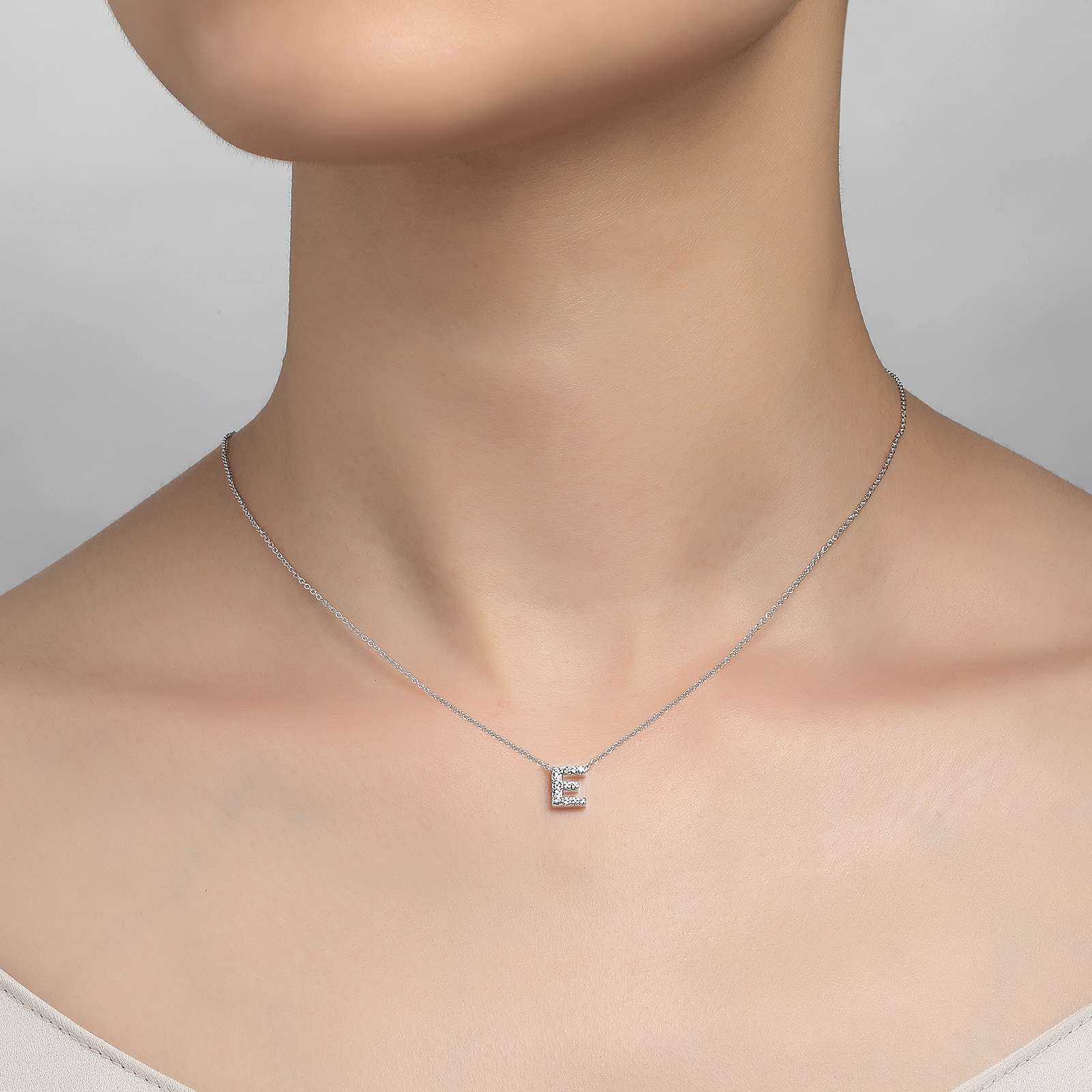 Letter E Pendant Necklace