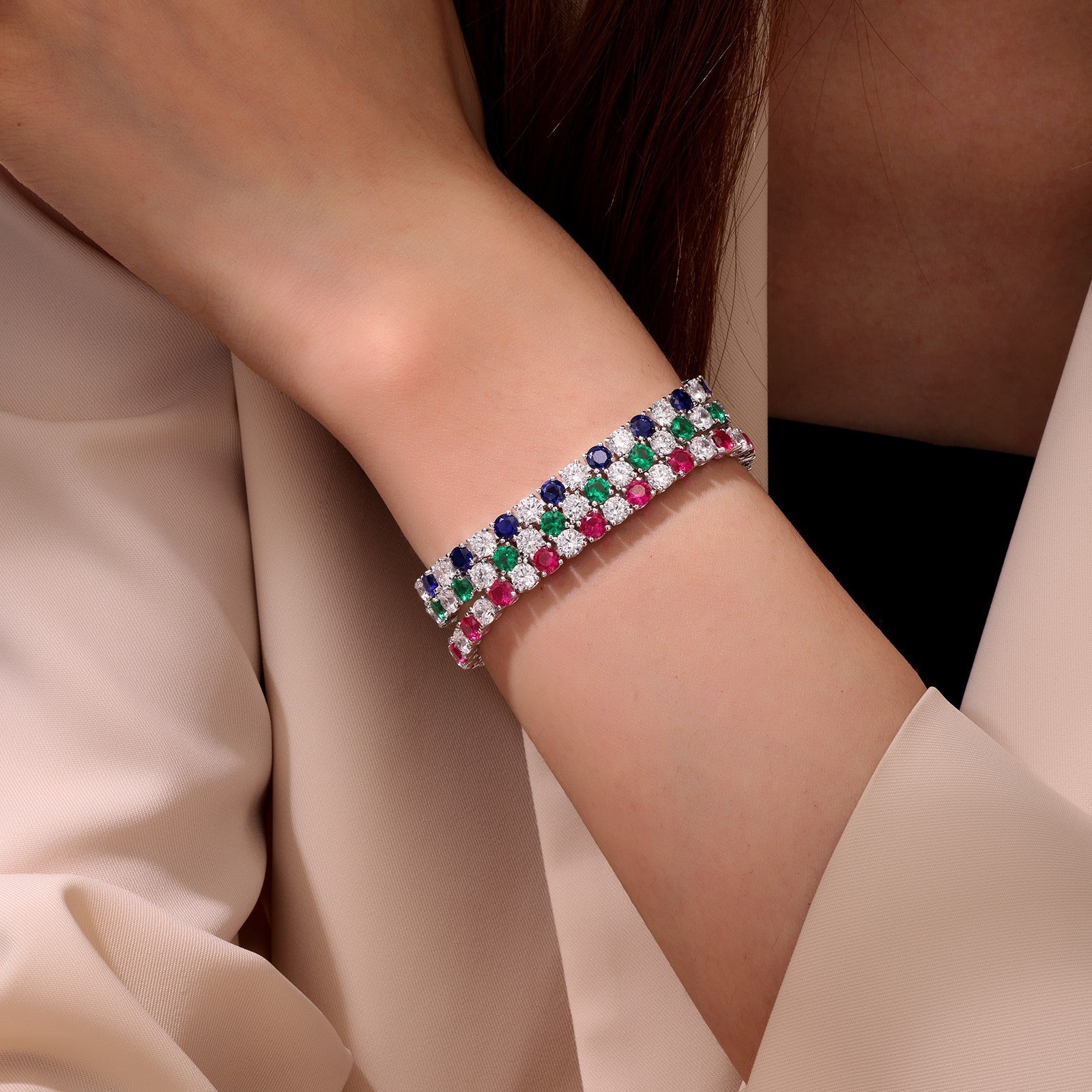 11 CTW Alternating Tennis Bracelet