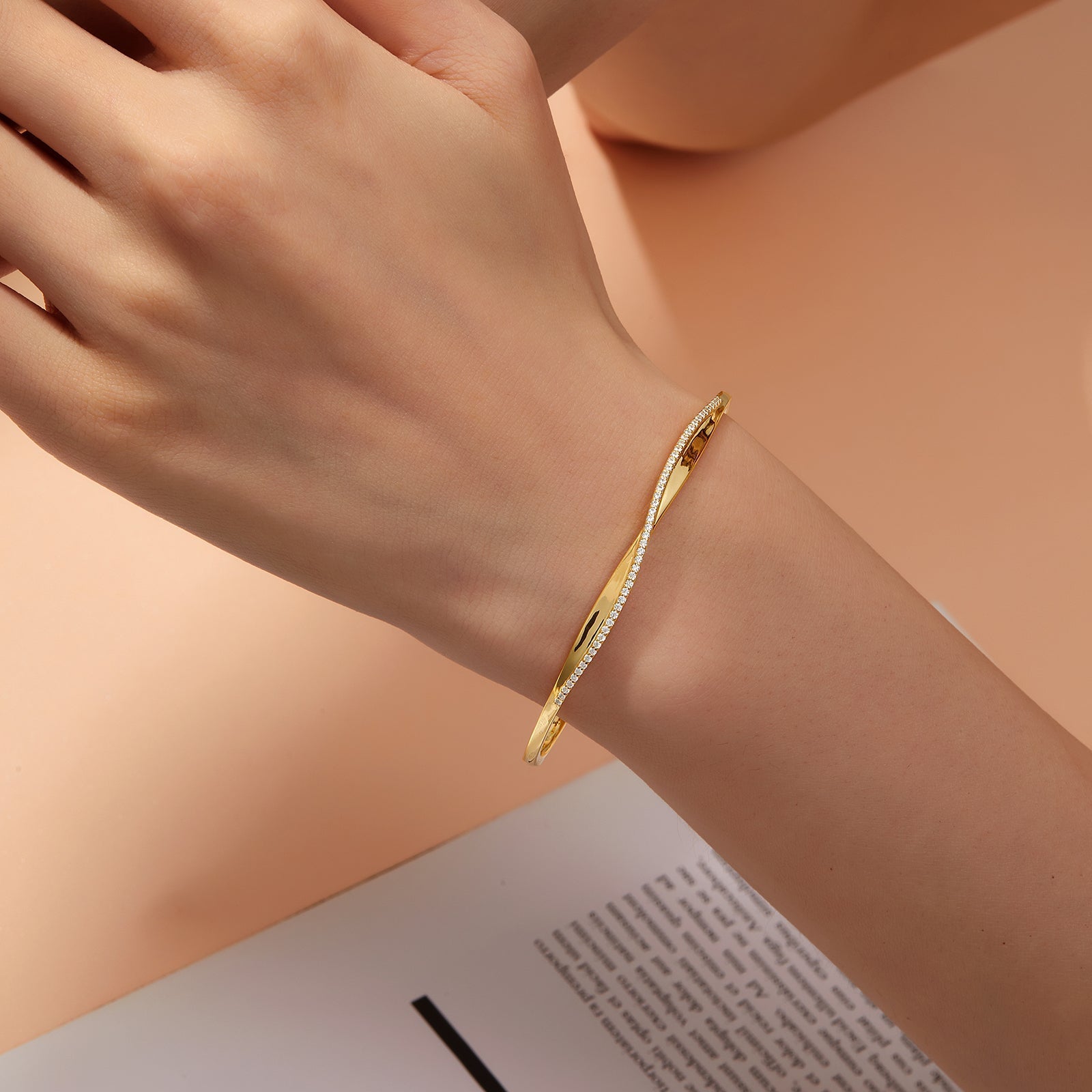 Open Hinged Bangle Bracelet