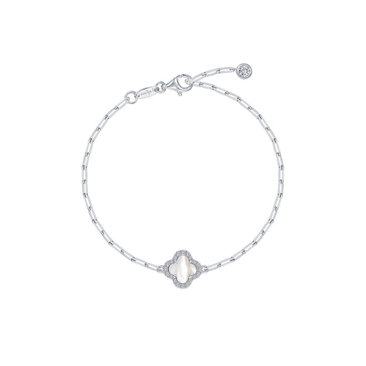 Mother-Of-Pearl Paperclip Bracelet