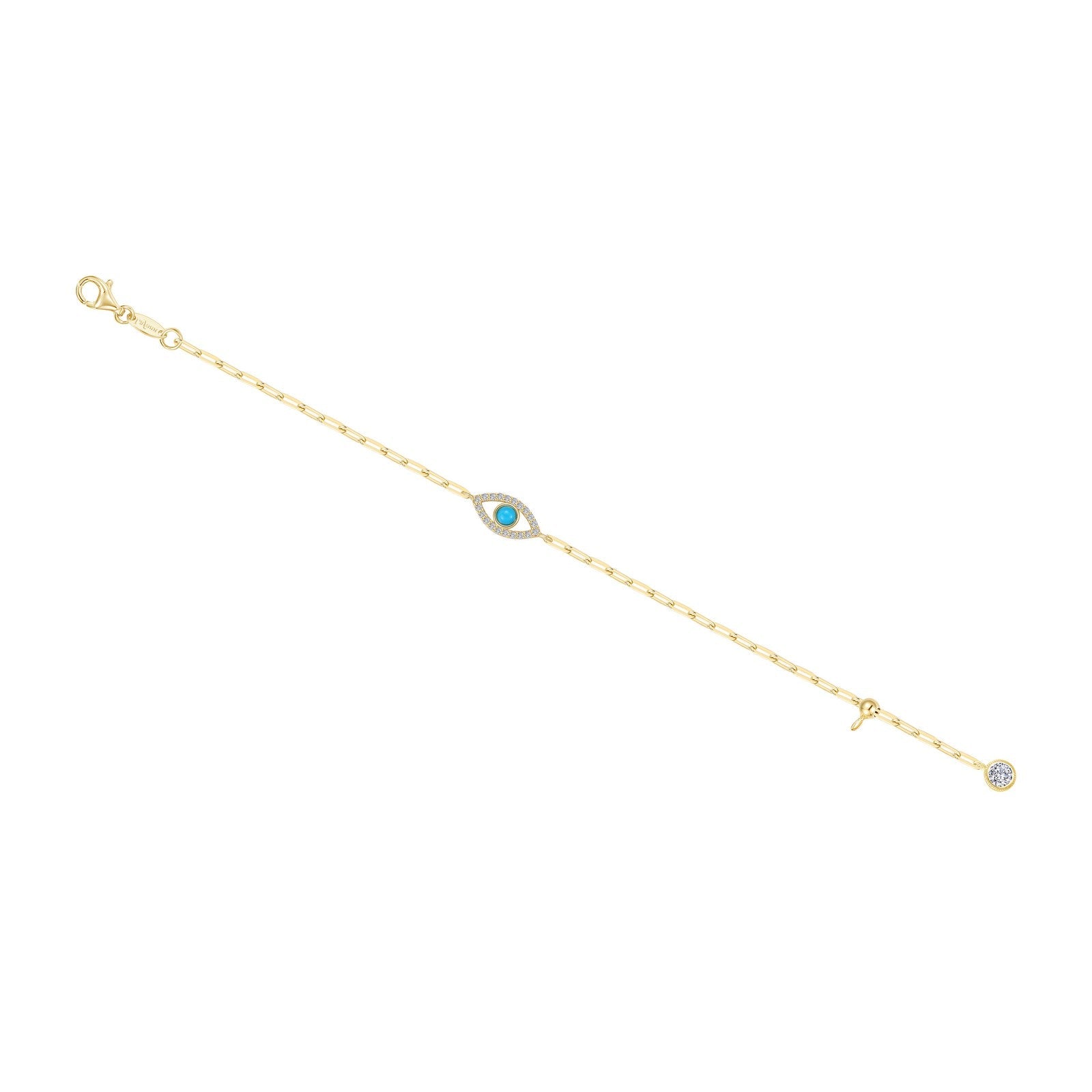 Evil Eye Paperclip Bracelet