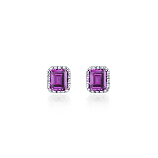 June Birthstone Solitaire Stud Earrings