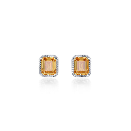 November Birthstone Solitaire Stud Earrings