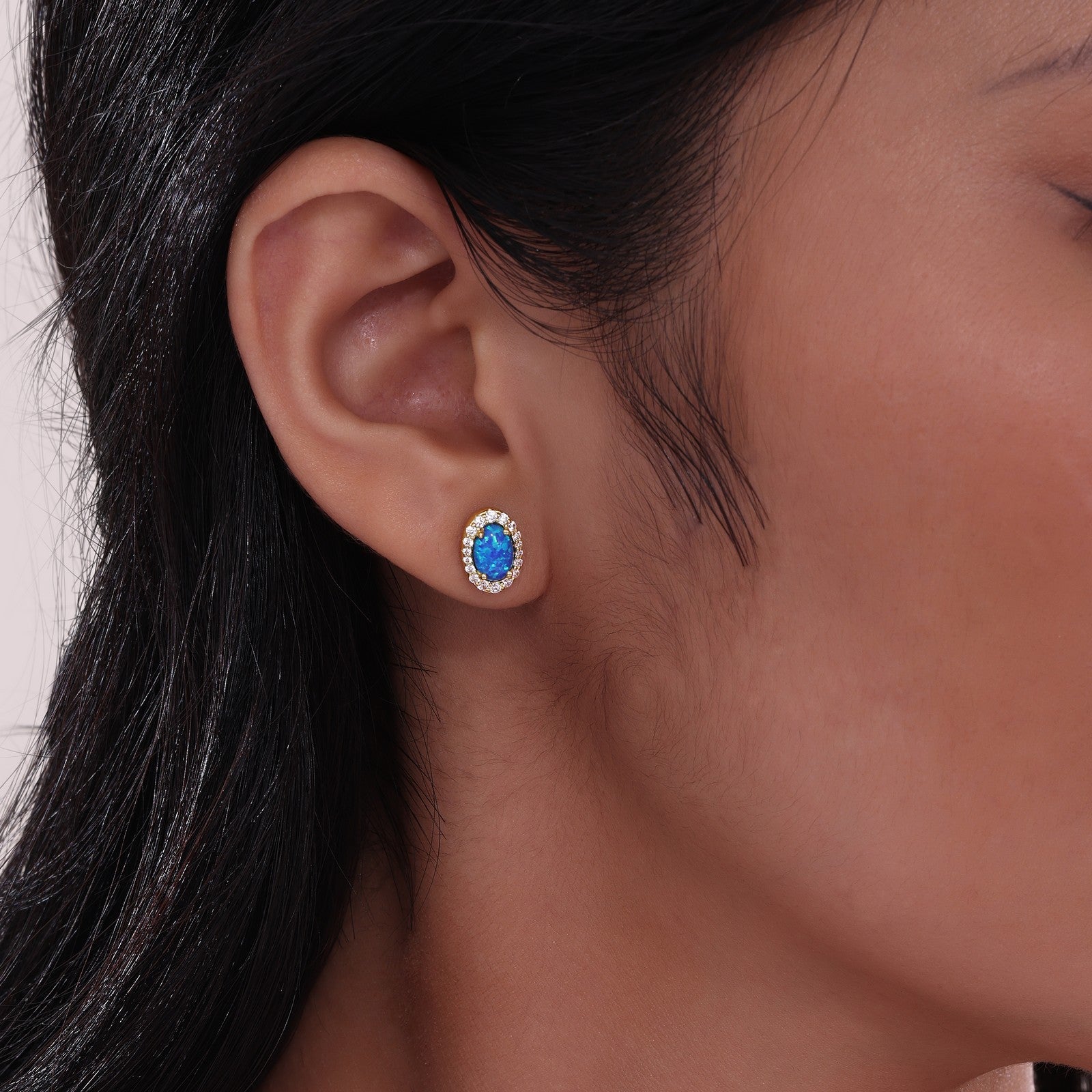 Vintage Inspired Oval Stud Earrings
