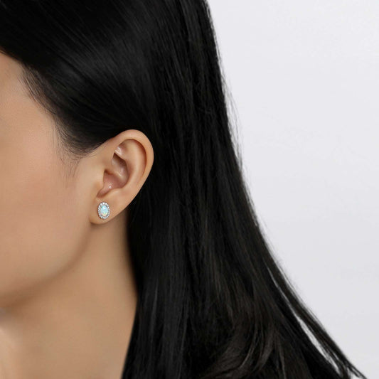 Vintage Inspired Oval Stud Earrings