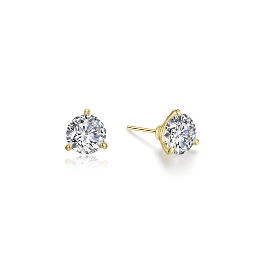 0.5 CTW 3 Prong Martini Stud Earrings