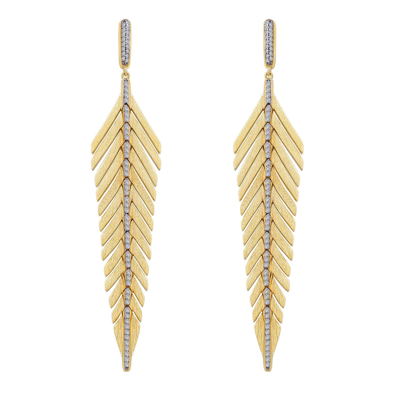Elegant Feather Drop Earrings