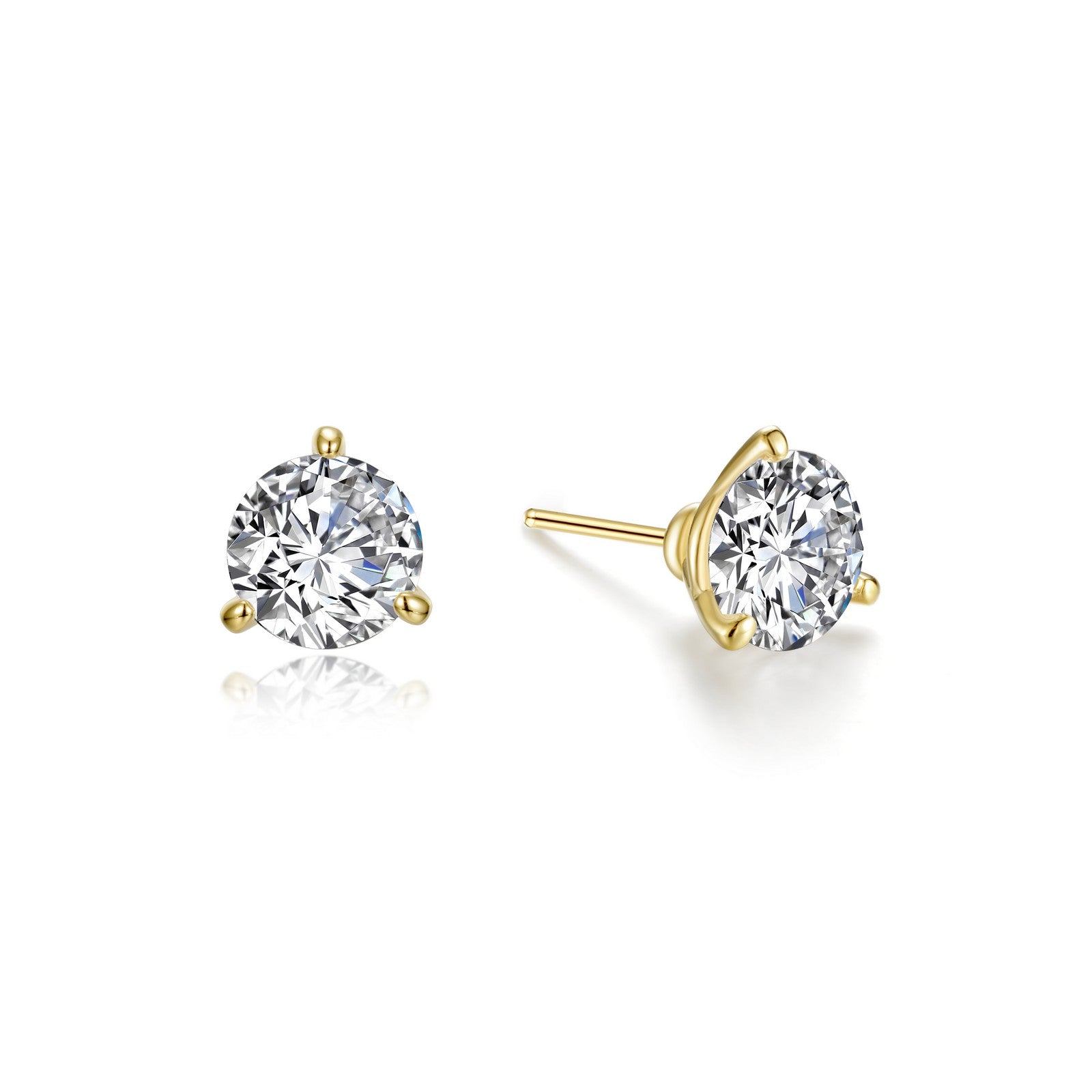 1.5 CTW 3 Prong Martini Stud Earrings