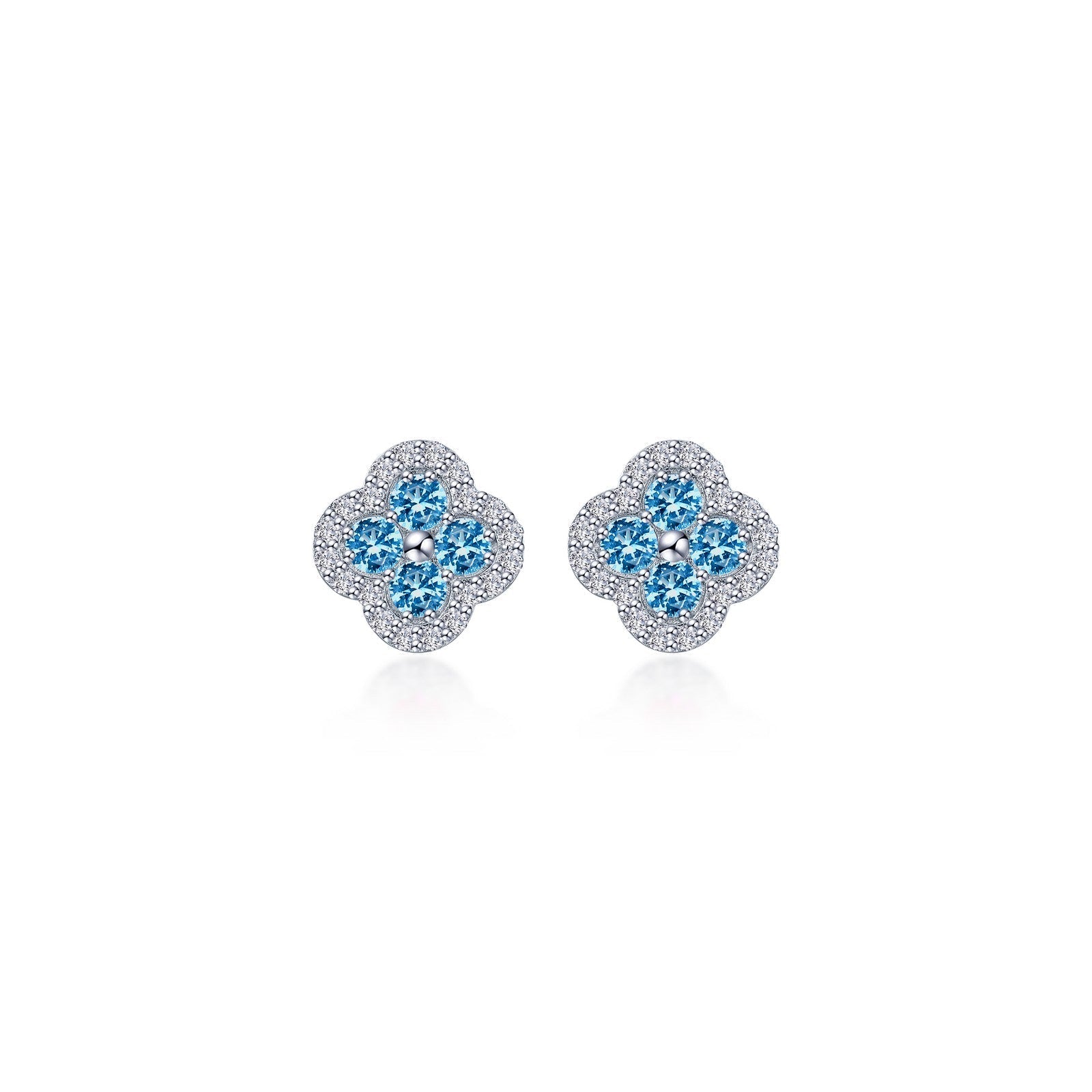 0.8 CTW Halo Stud Earrings