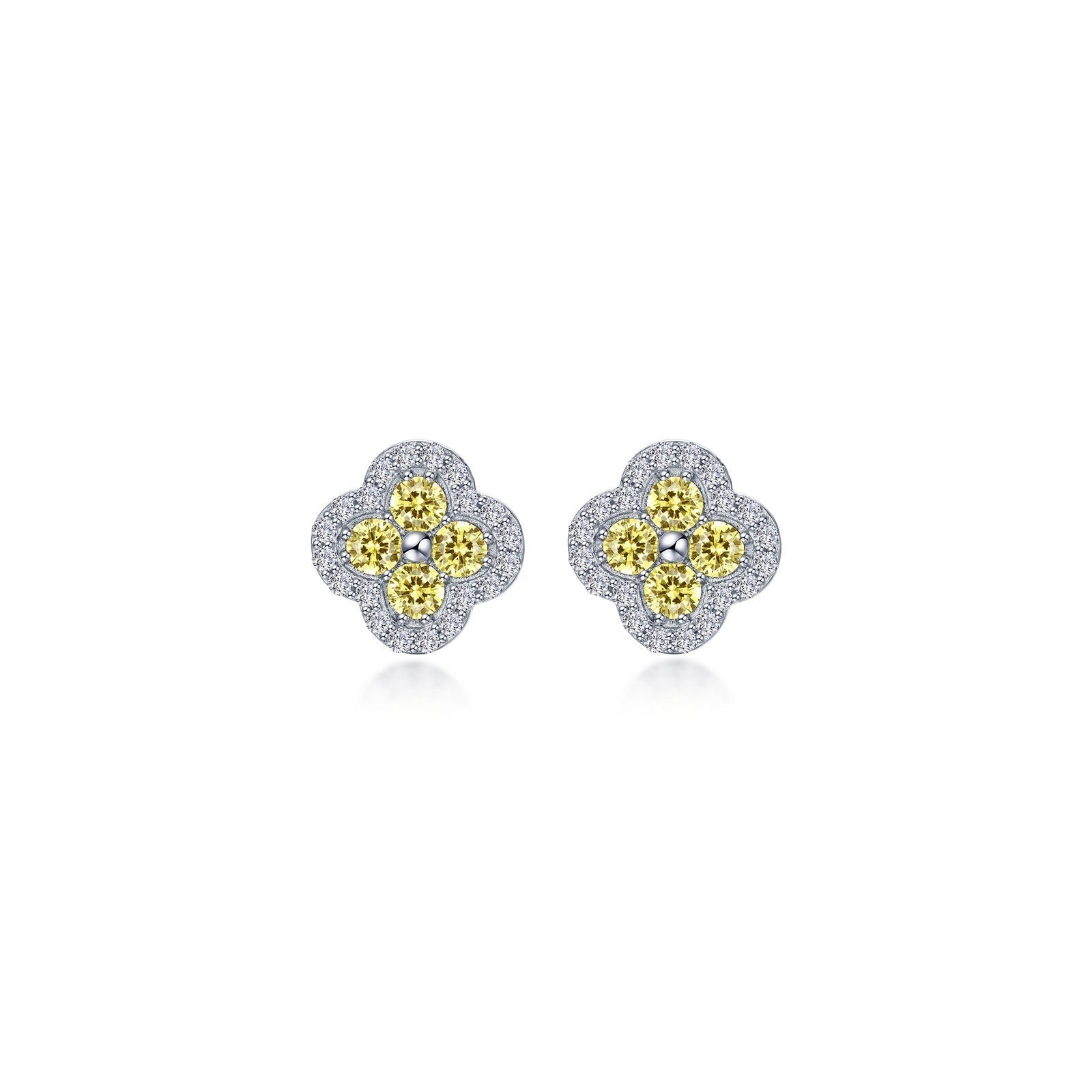 0.8 CTW Halo Stud Earrings