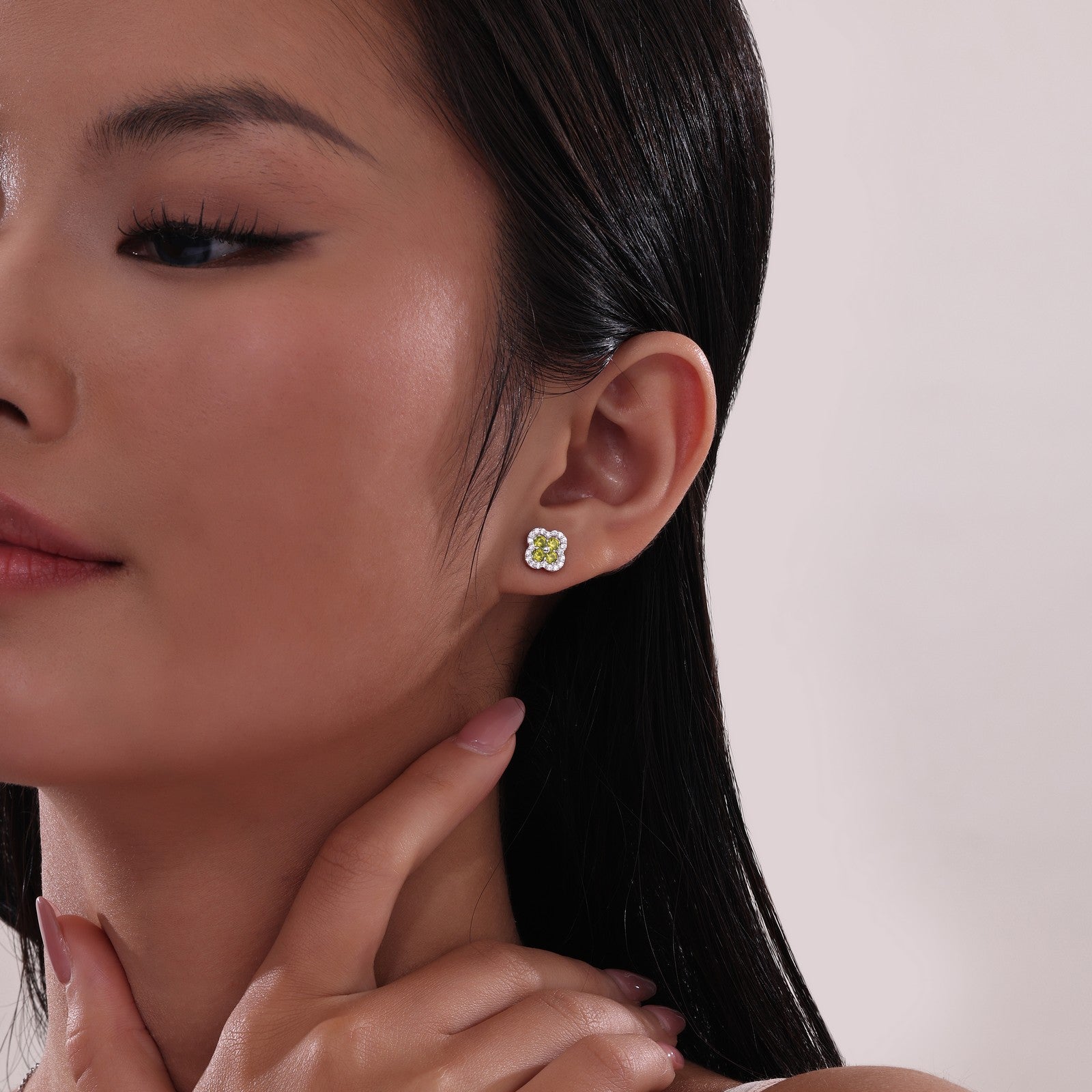 0.8 CTW Halo Stud Earrings