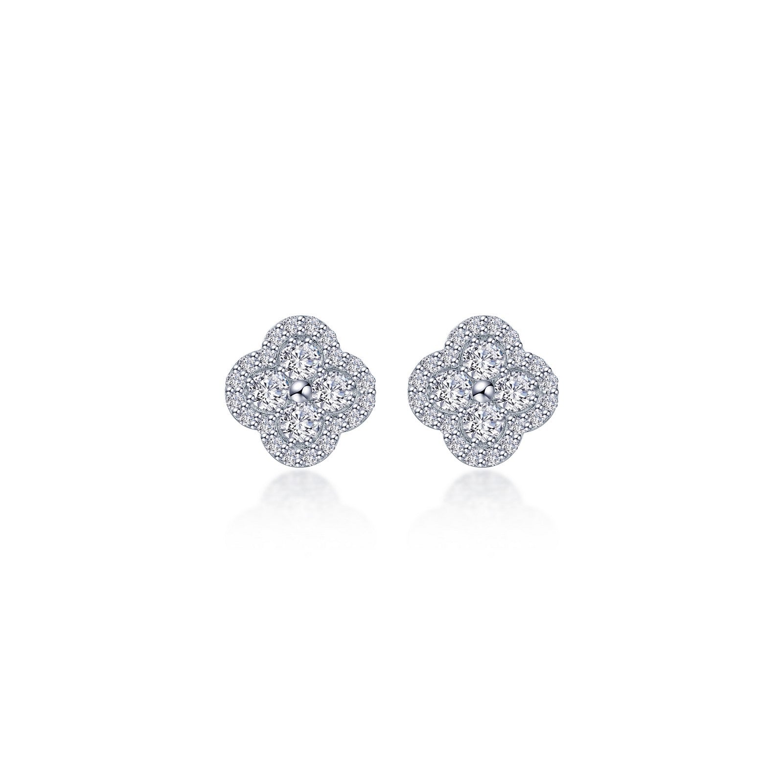 0.8 CTW Halo Stud Earrings