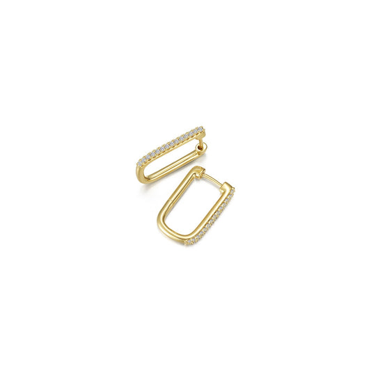 15mm x 11mm Rectangle Hoop Earrings