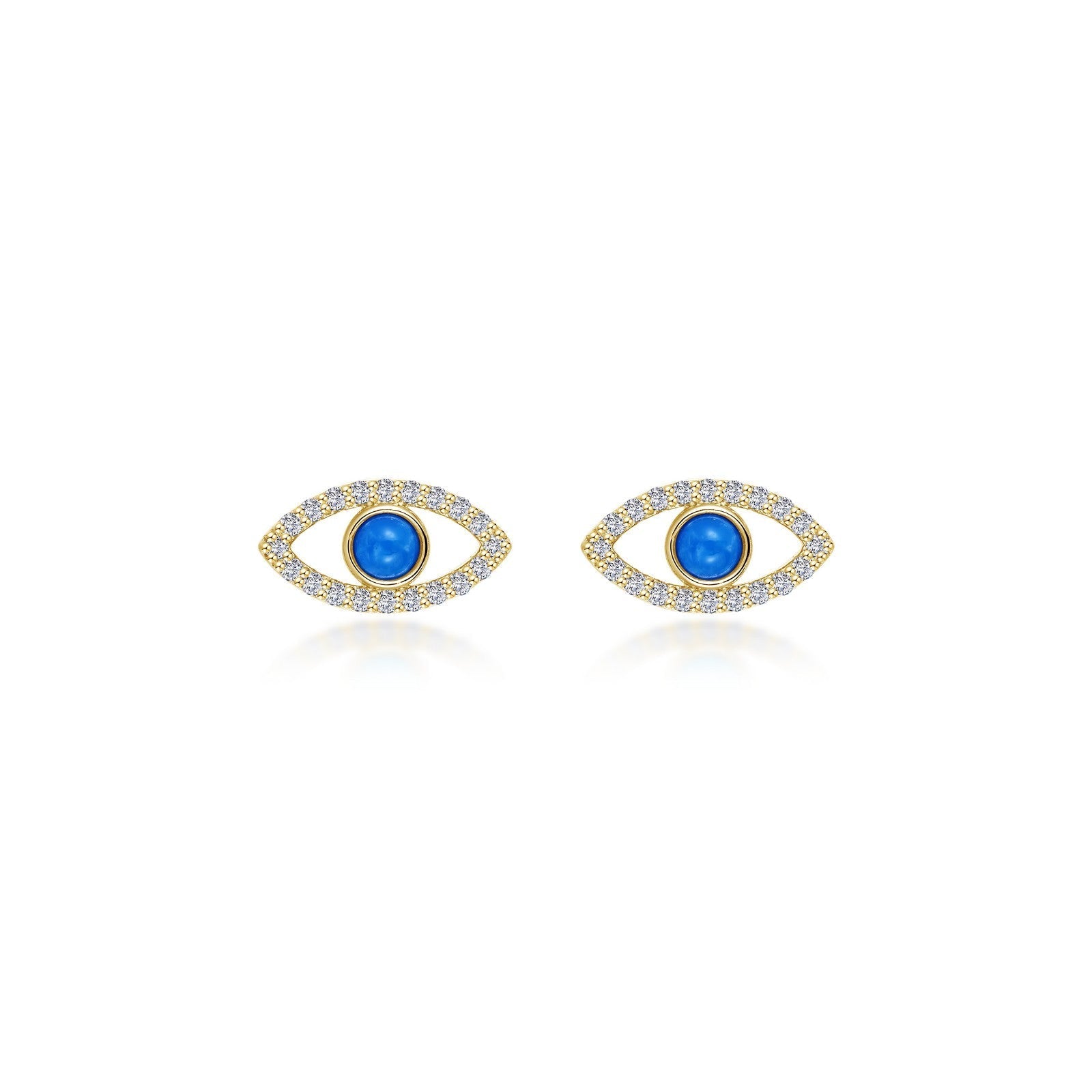 Reconstituted Turquoise Evil Eye Stud Earrings