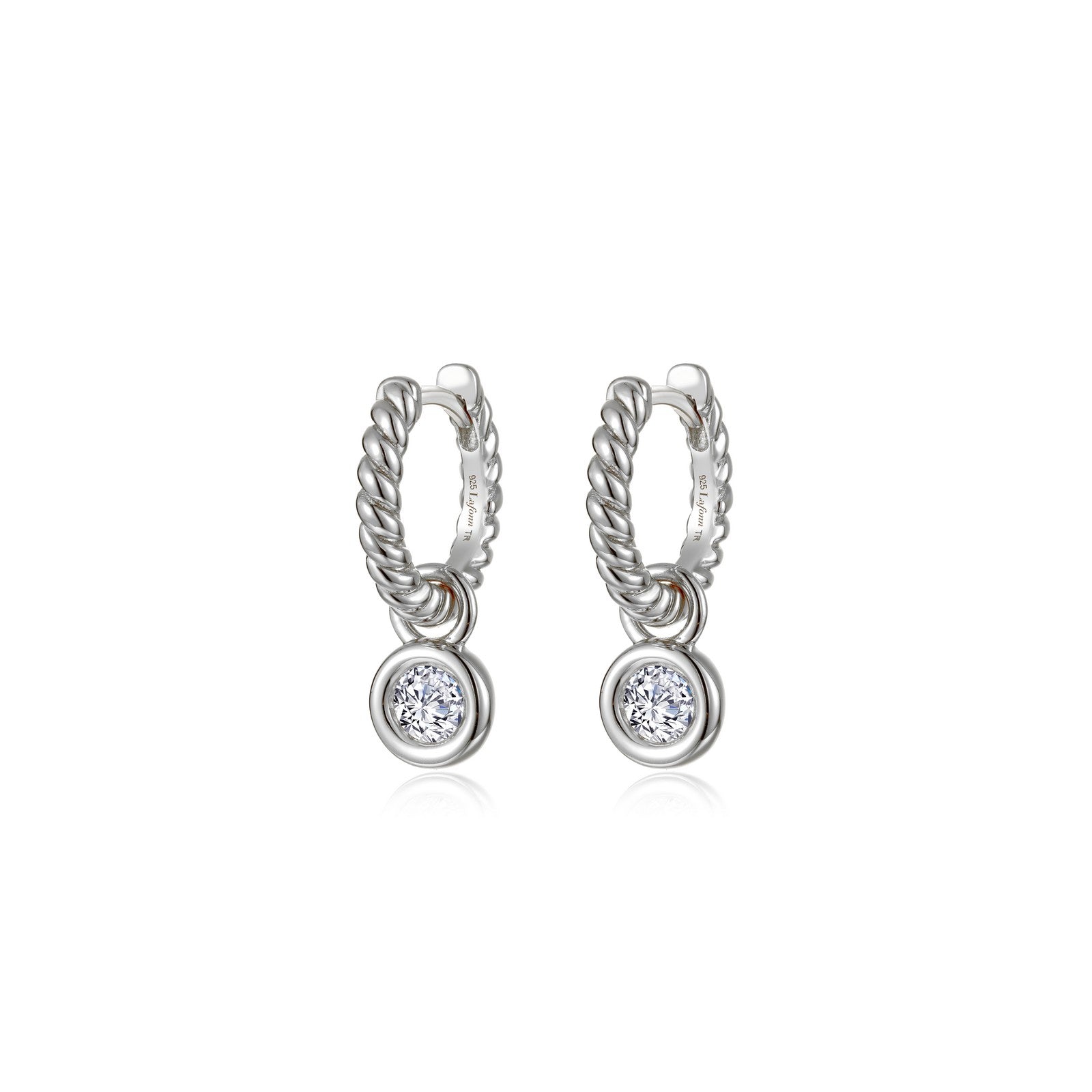 Cordelia Bezel Charm Huggie Earrings