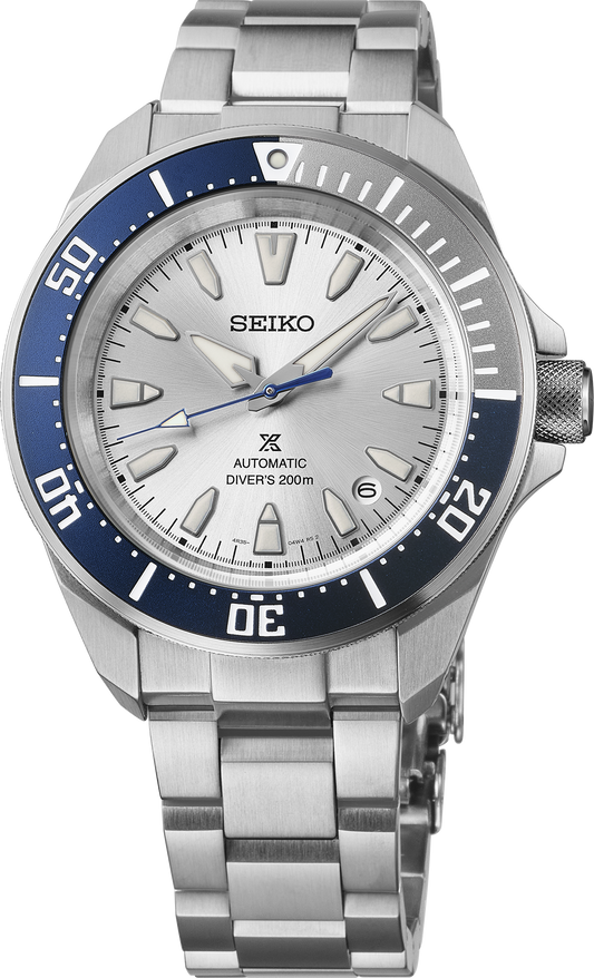 Seiko Prospex 145th Anniversary Limited Edition Silver Dial Blue and Gray Bezel 41.7mm Men's Watch HBB001