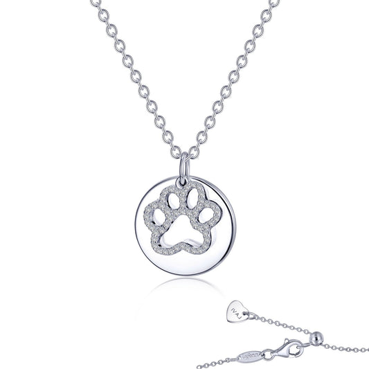 Paw Print Disc Necklace