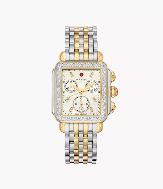 Michele Deco Two-Tone 18K Gold-Plated Diamond Watch MWW06A000776