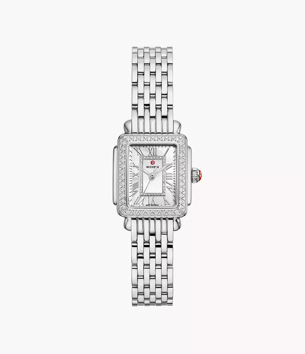 Michele Deco Madison Mini Diamond Stainless Steel Watch MWW06D000171