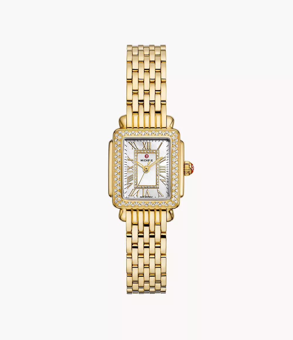 Michele Deco Madison Mini Diamond 18K Gold-Plated Watch MWW06D000173