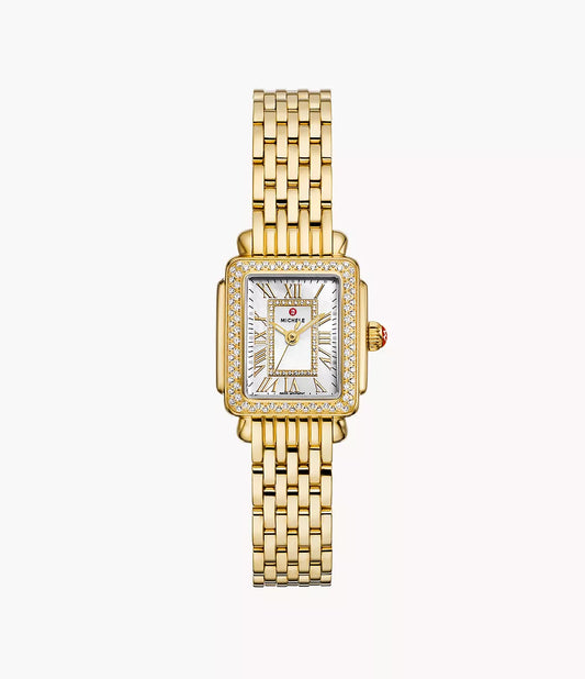 Michele Deco Madison Mini Diamond 18K Gold-Plated Watch MWW06D000173