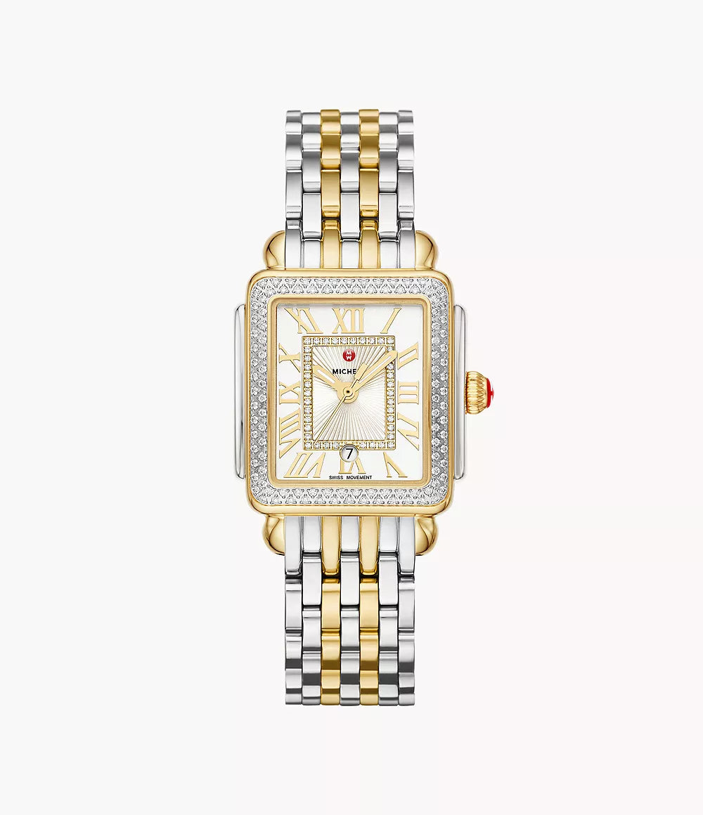 Michele Deco Madison Mid Two-Tone 18K Gold-Plated Diamond Watch MWW06G000002