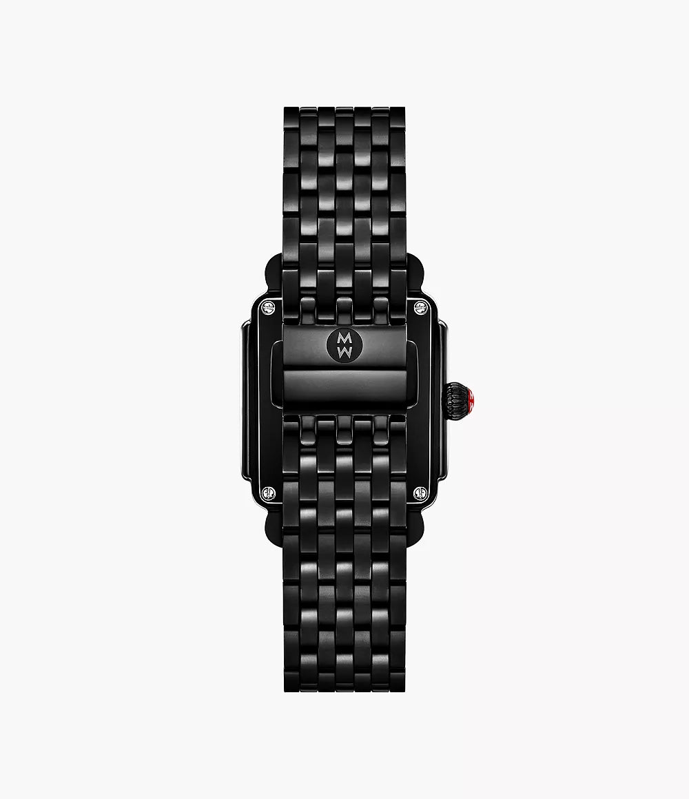Michele Deco Madison Mid Noir Stainless Steel Diamond Watch MWW06G000042